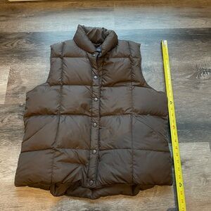 Land’s End Diwn Puffer Vest, Women’s Size Large, Brown